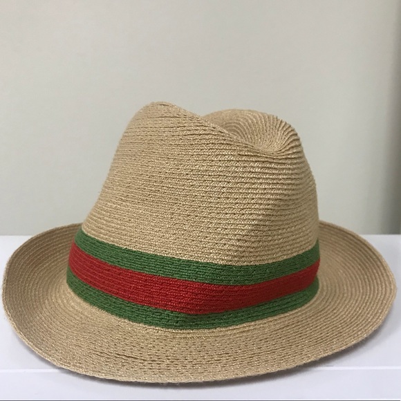 gucci woven straw fedora